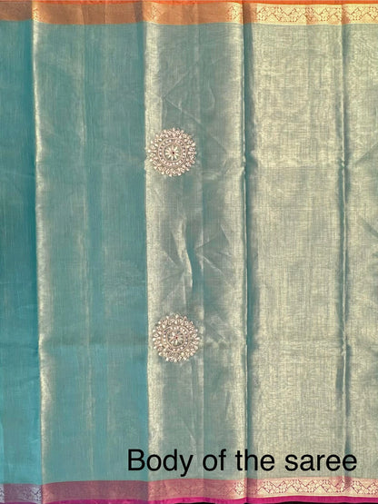 Green HandWork Tissue Saree