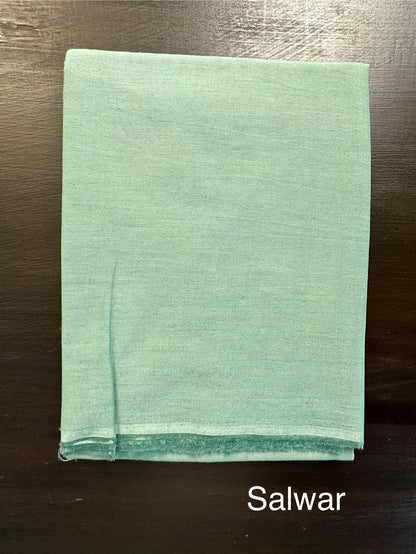 Pista Green Jamdani Cotton 3-Piece Suit