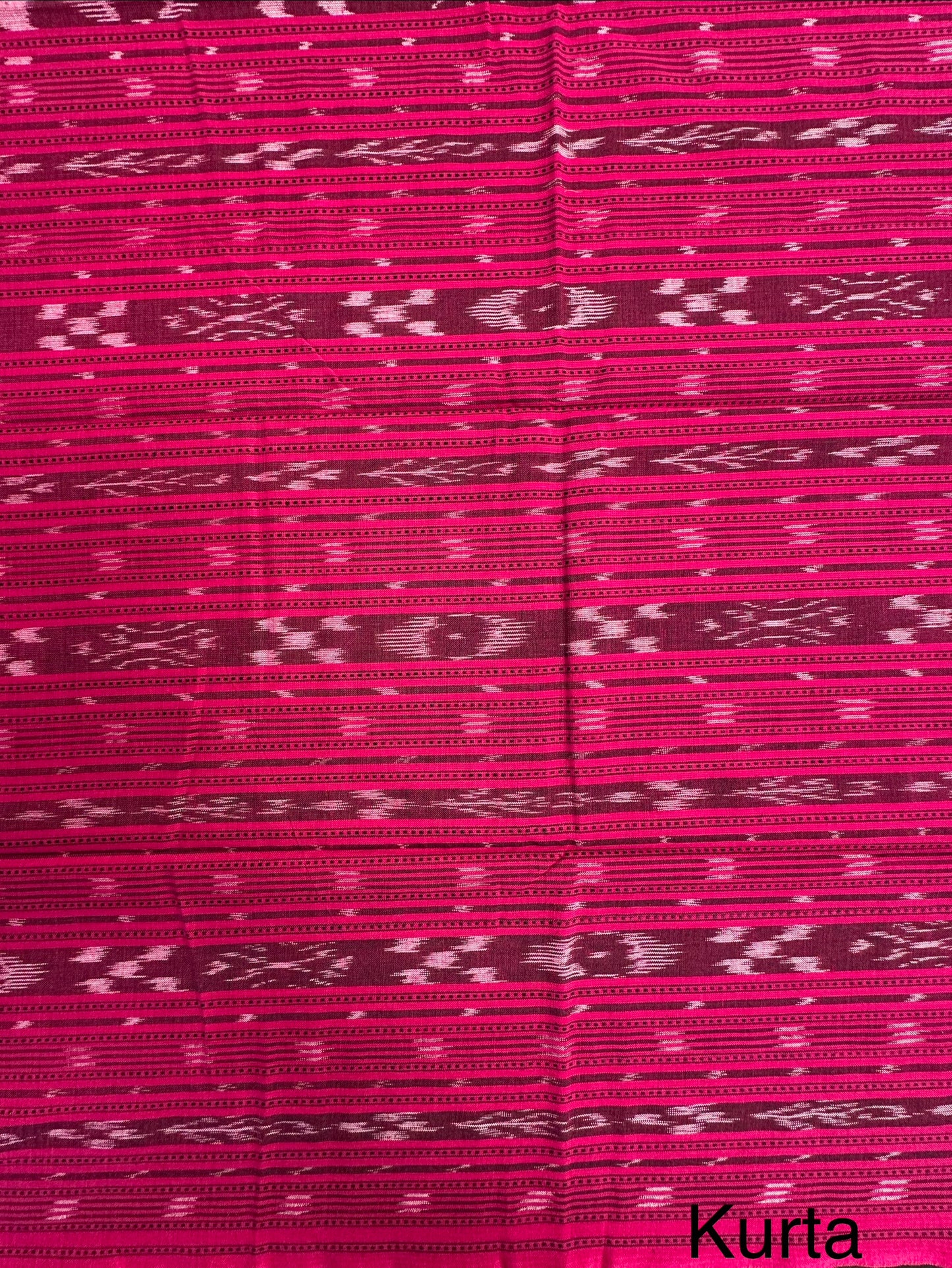 Magenta Sambhalpuri Ikkat Handloom Cotton  3-Piece Suit
