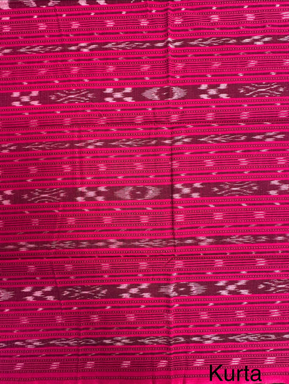 Magenta Sambhalpuri Ikkat Handloom Cotton  3-Piece Suit