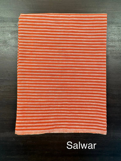 Peach Dharwad South Cotton 3-Piece Suit