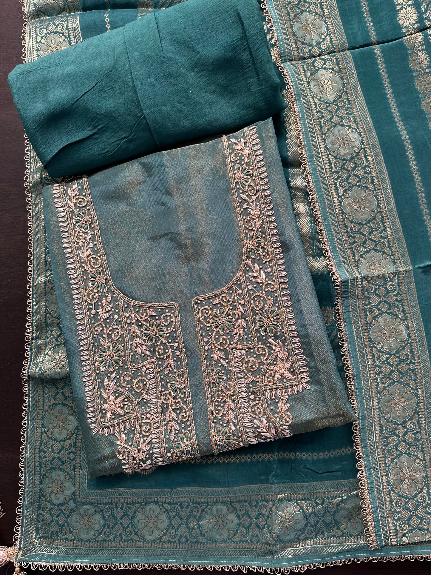 Sea Green Blended Tissue Suit