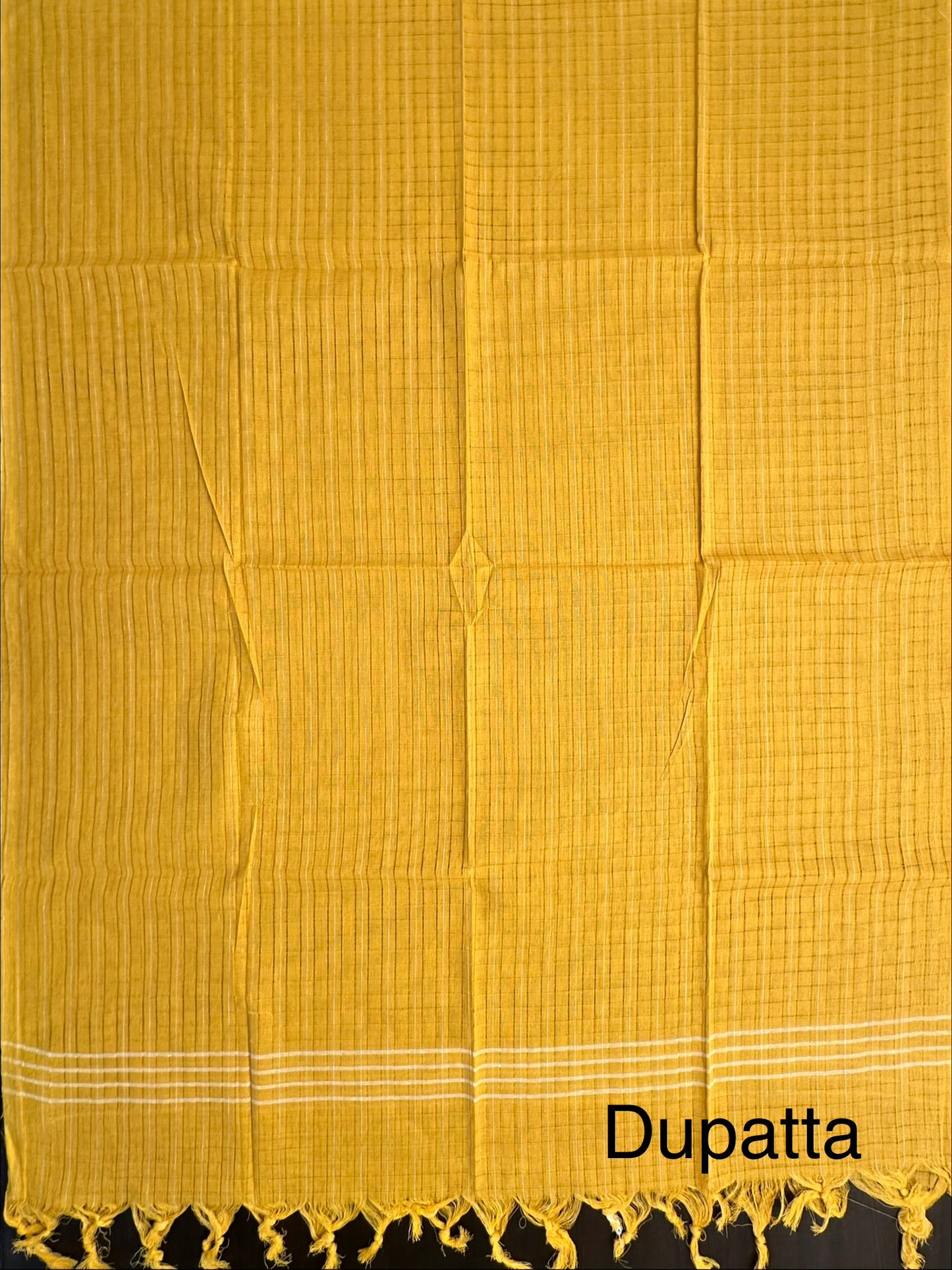 Mauve-Yellow Striped South Cotton 3-Piece Suit