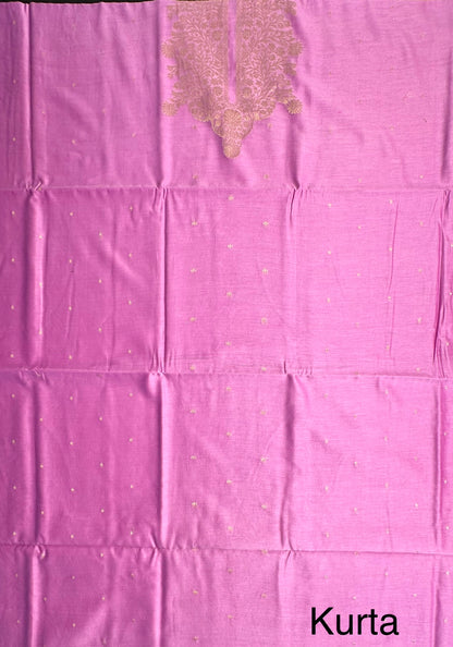 Lilac Handloom Chanderi Suit