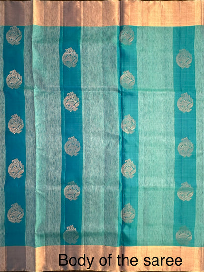 Blue Tiruchirapalli Pure Soft Silk Saree