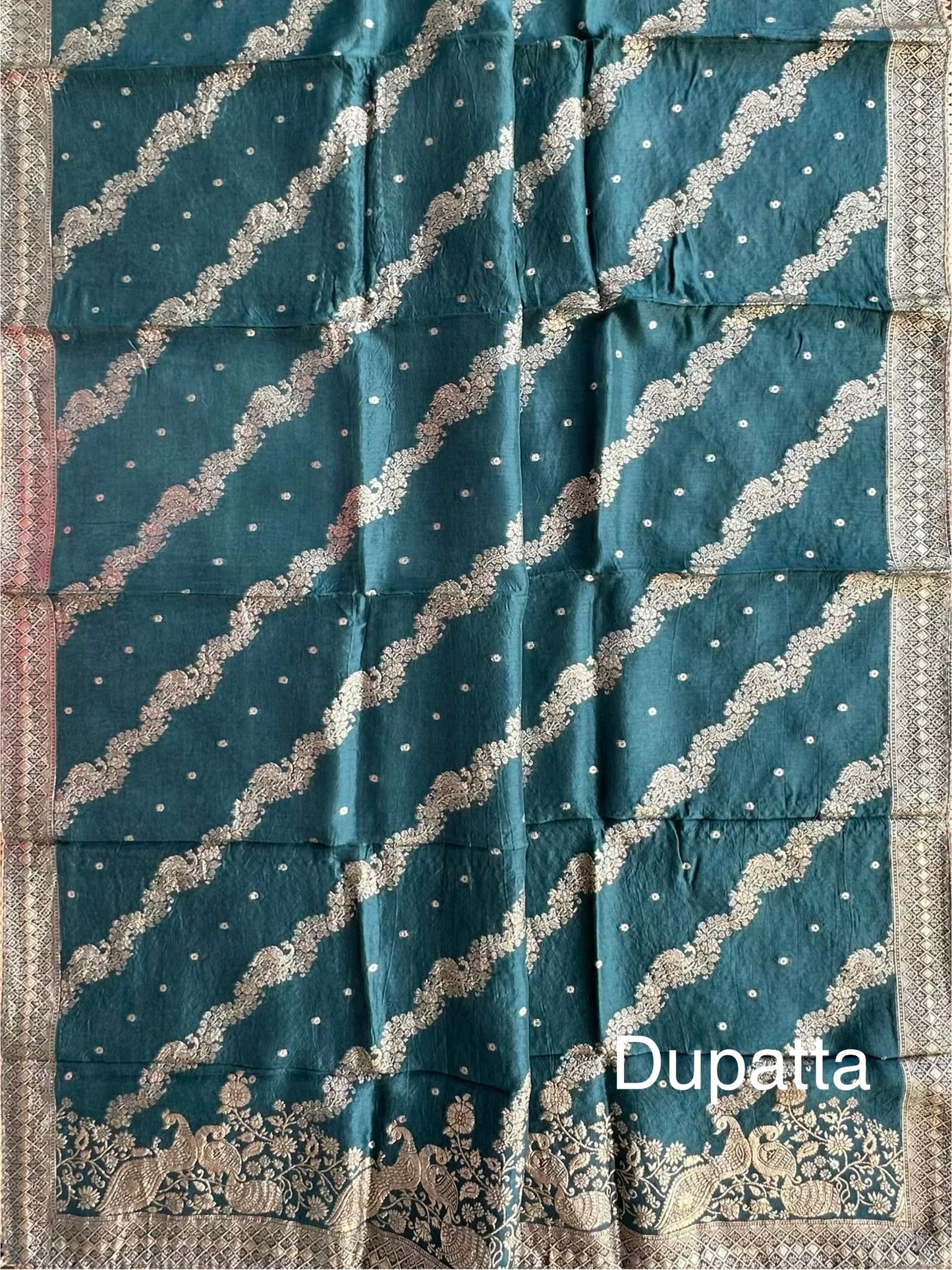 Rama Green Artificial Crepe Unstitched 3-Piece Suit