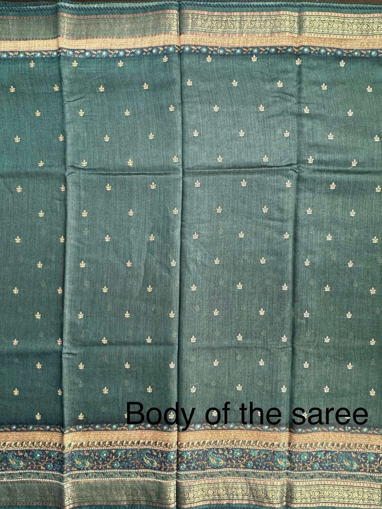 Turquoise Blue Muga Silk Saree