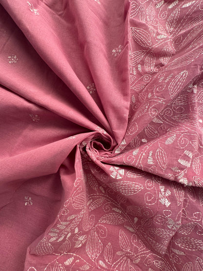 Cotton Saree With Kaantha  Embroidery