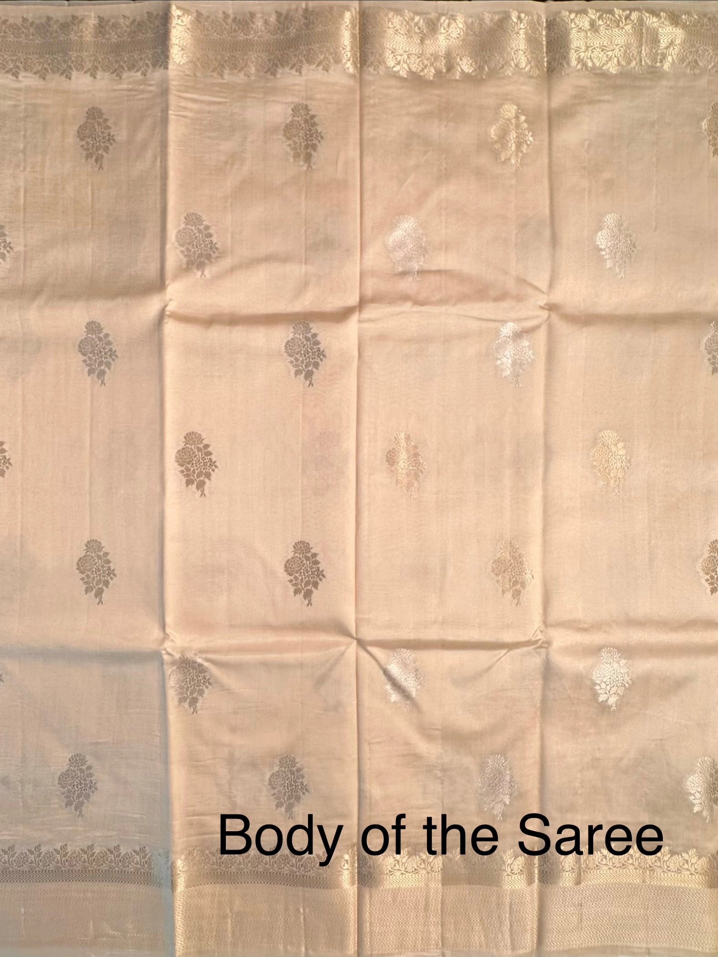 Light Beige Vishakha Pure Silk Saree
