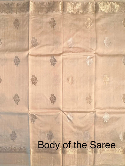 Light Beige Vishakha Pure Silk Saree