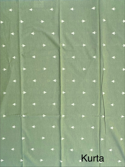 Green Unstitched South Cotton Suit