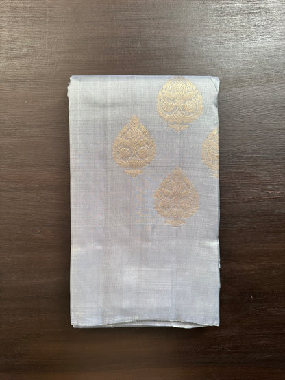 Grey Handloom Dharmavaram Pure Silk Saree