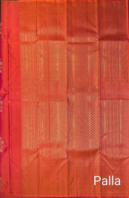 Pink Handloom Kanjivaram Pure Silk Saree