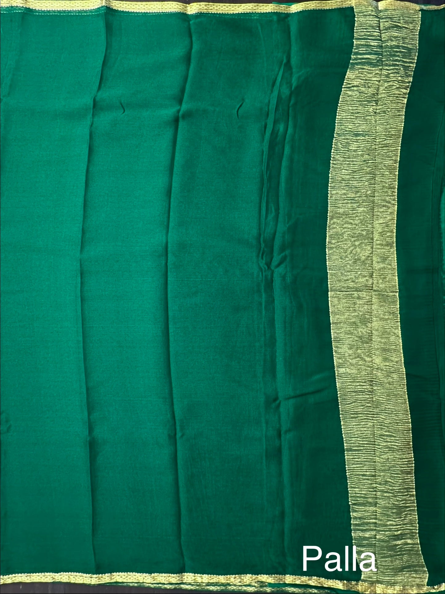 Bottle Green Pure Chiffon Saree