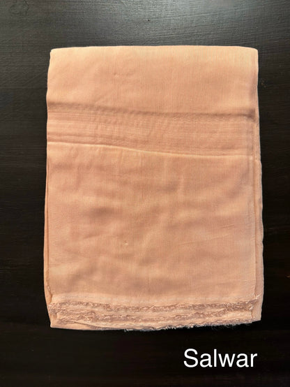 Peach Chanderi 3-Piece Suit With Banarasi Dupatta & Potli