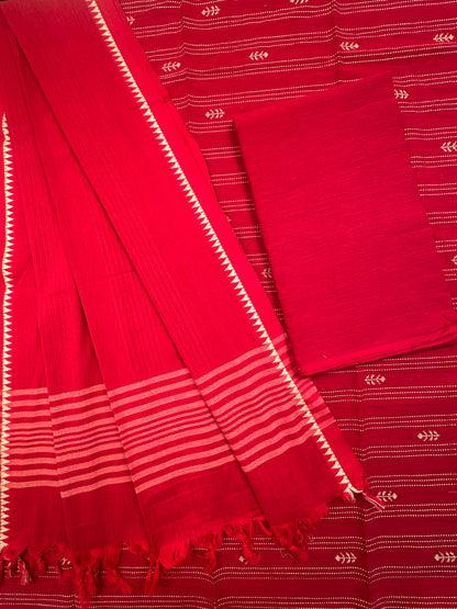 Red South Cotton 3-Piece Suit