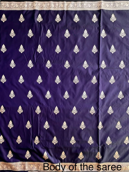 Navy Blue Banarasi Artificial Silk Saree