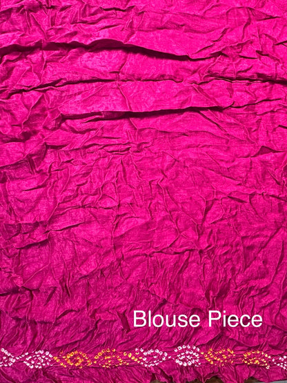 Magenta Gharchola Bandhej Gajji Silk Saree