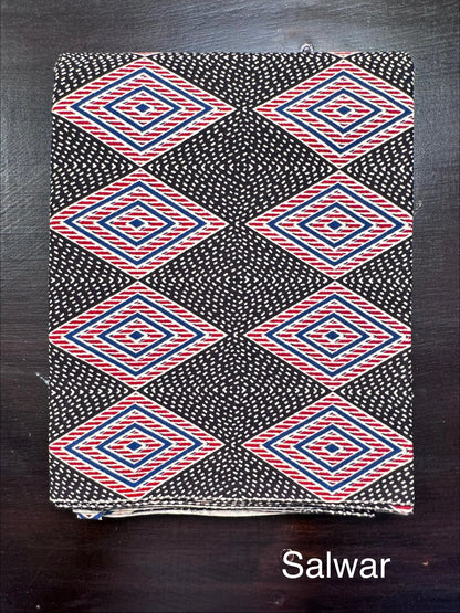 Black Printed Pure Cotton Suit