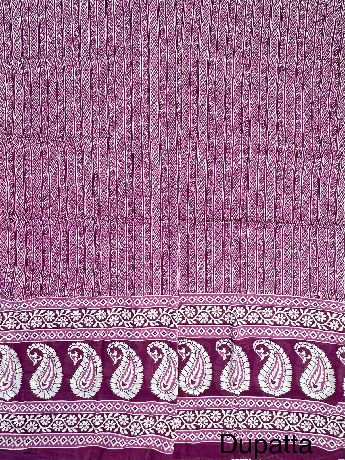 Magenta Jaipuri Necktie Cotton 3-Piece Suit
