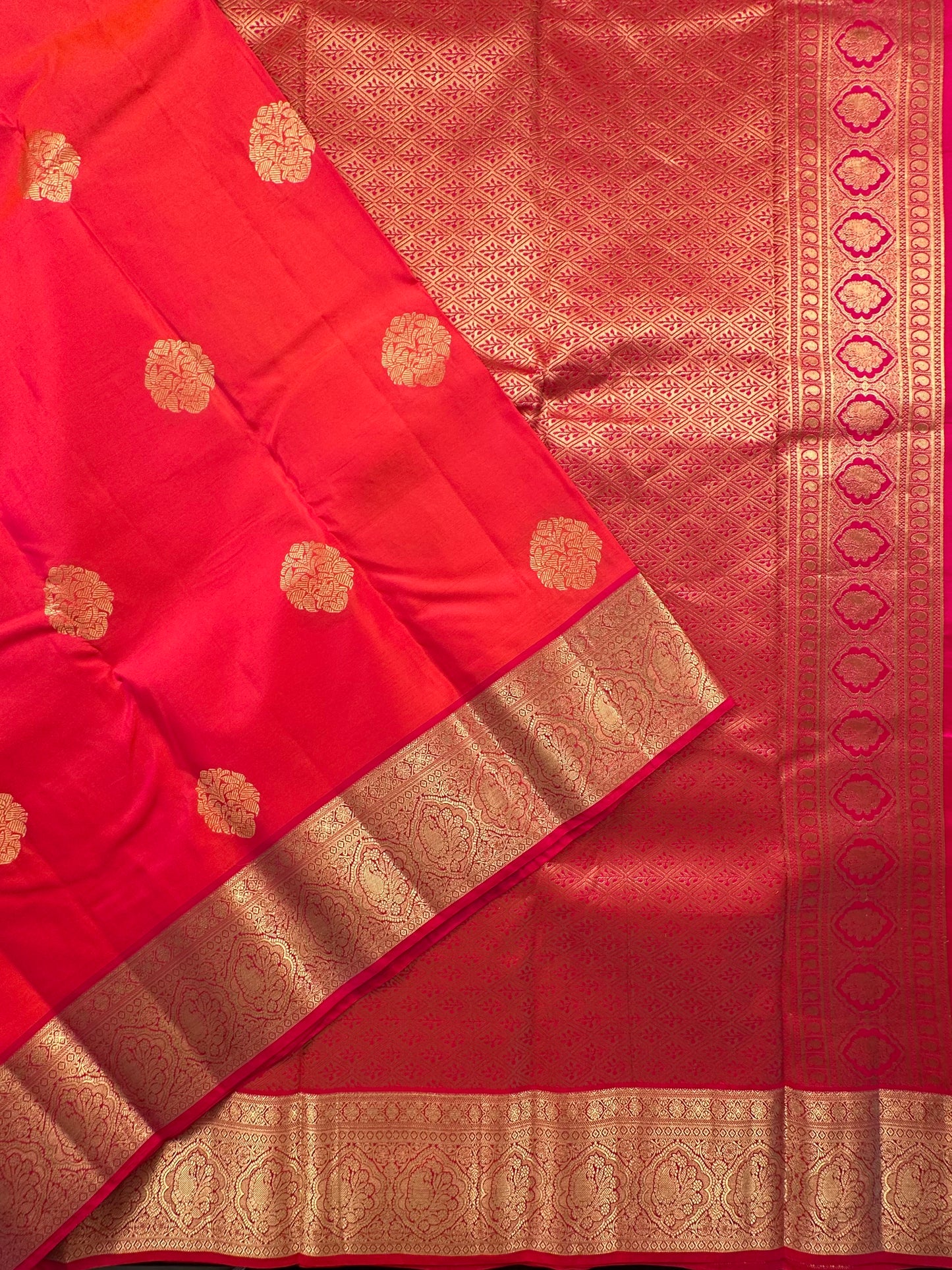 Rani  Pondicherry Handloom Pure Silk Saree