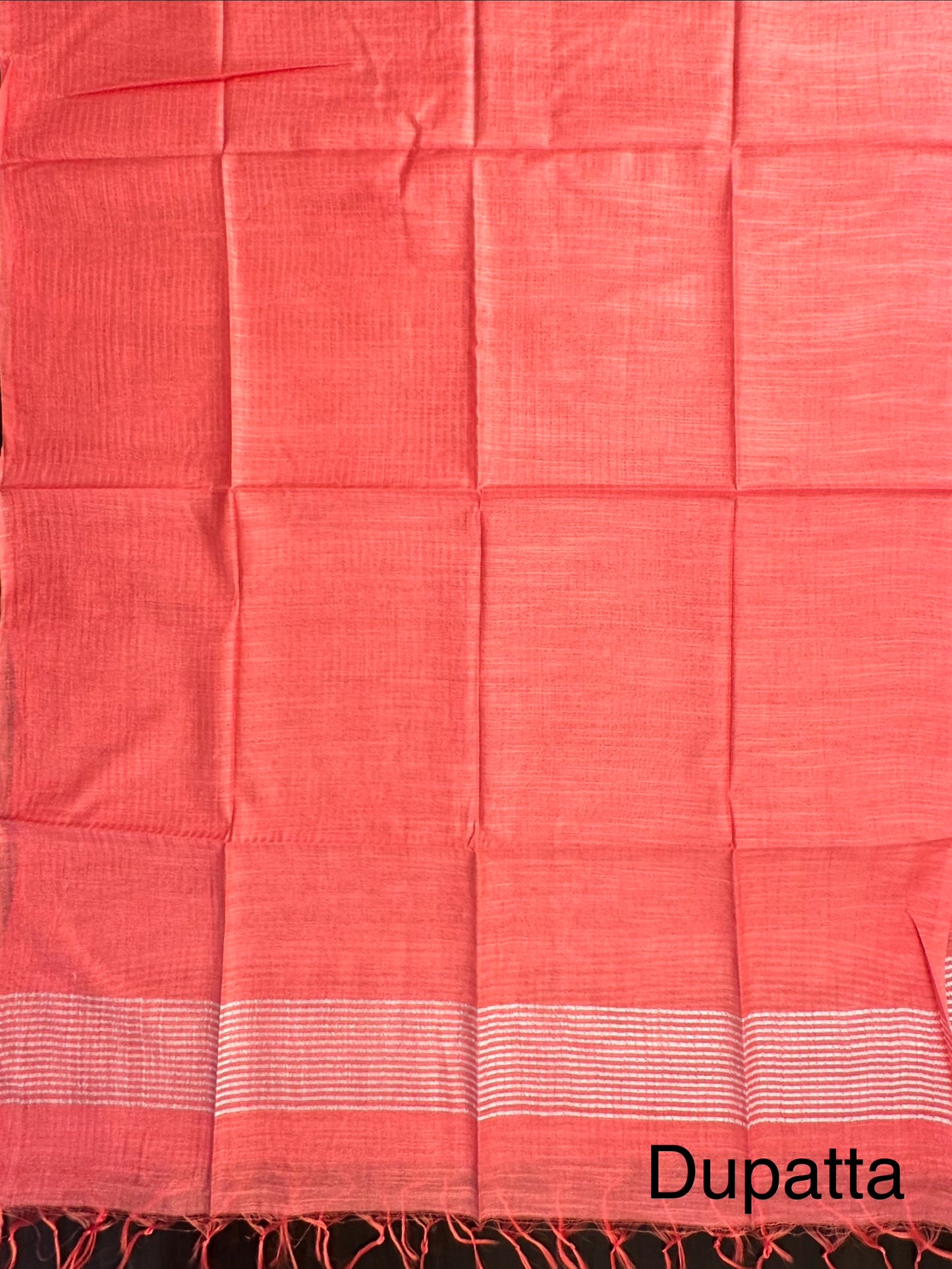 Coral Pink Salem Art Cotton 3-Piece Suit