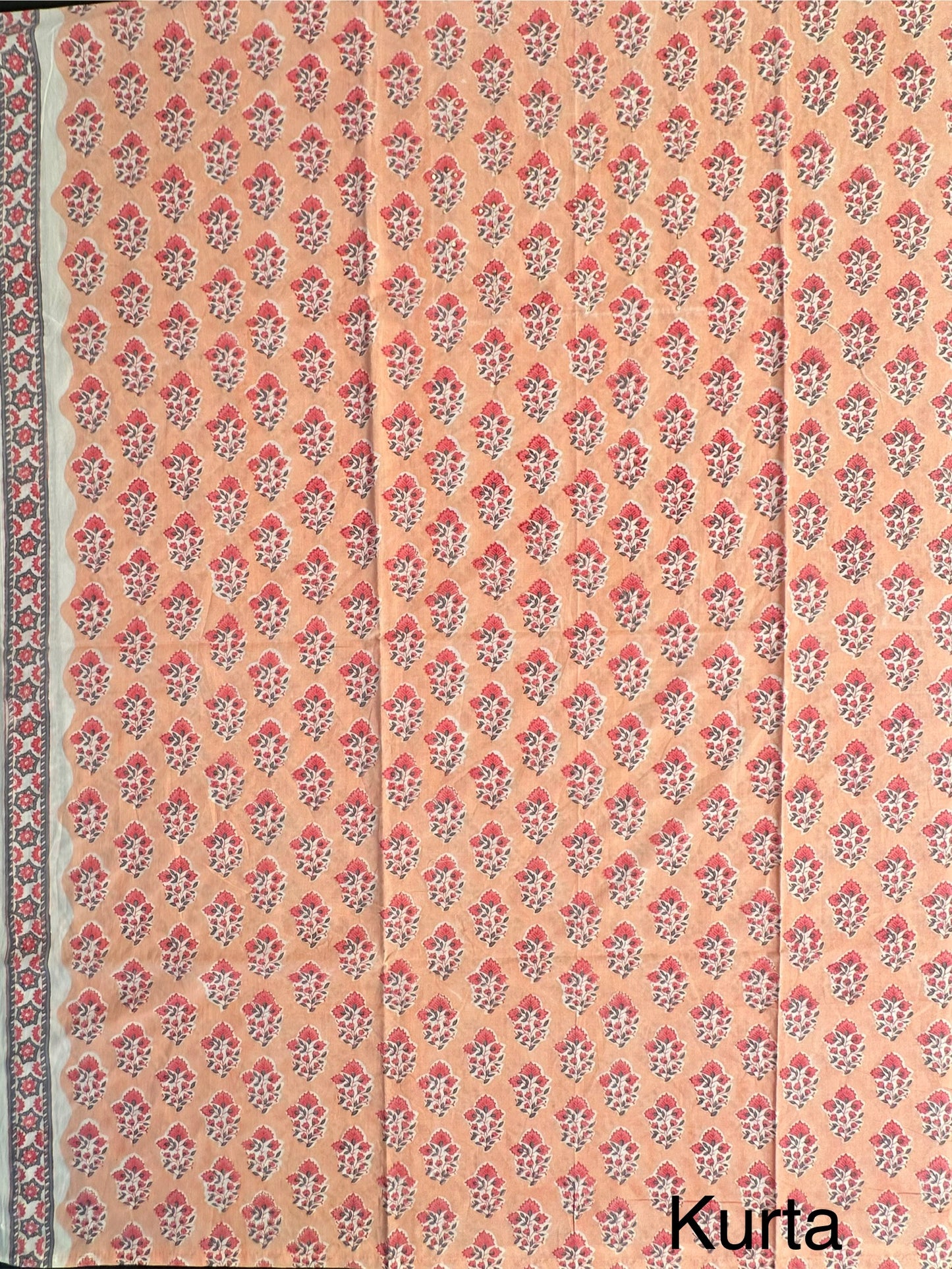 Peach Printed Pure Cotton Suit