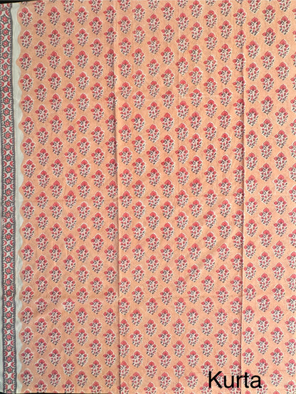 Peach Printed Pure Cotton Suit