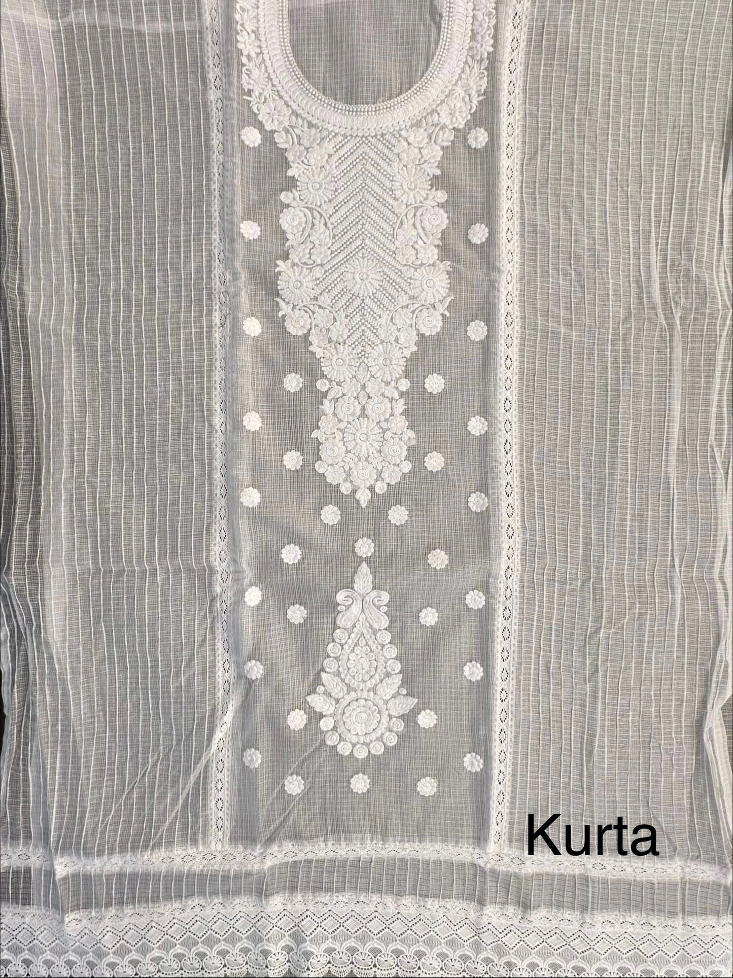 Off White 3-Piece Kota Doria Cotton Unstitched Suit