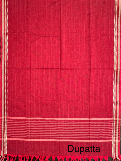 Maroon South Cotton Suit