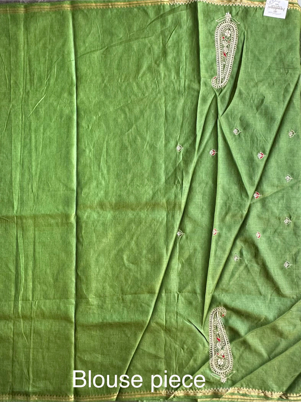 Green Hand Work Pure Tussar Silk Saree