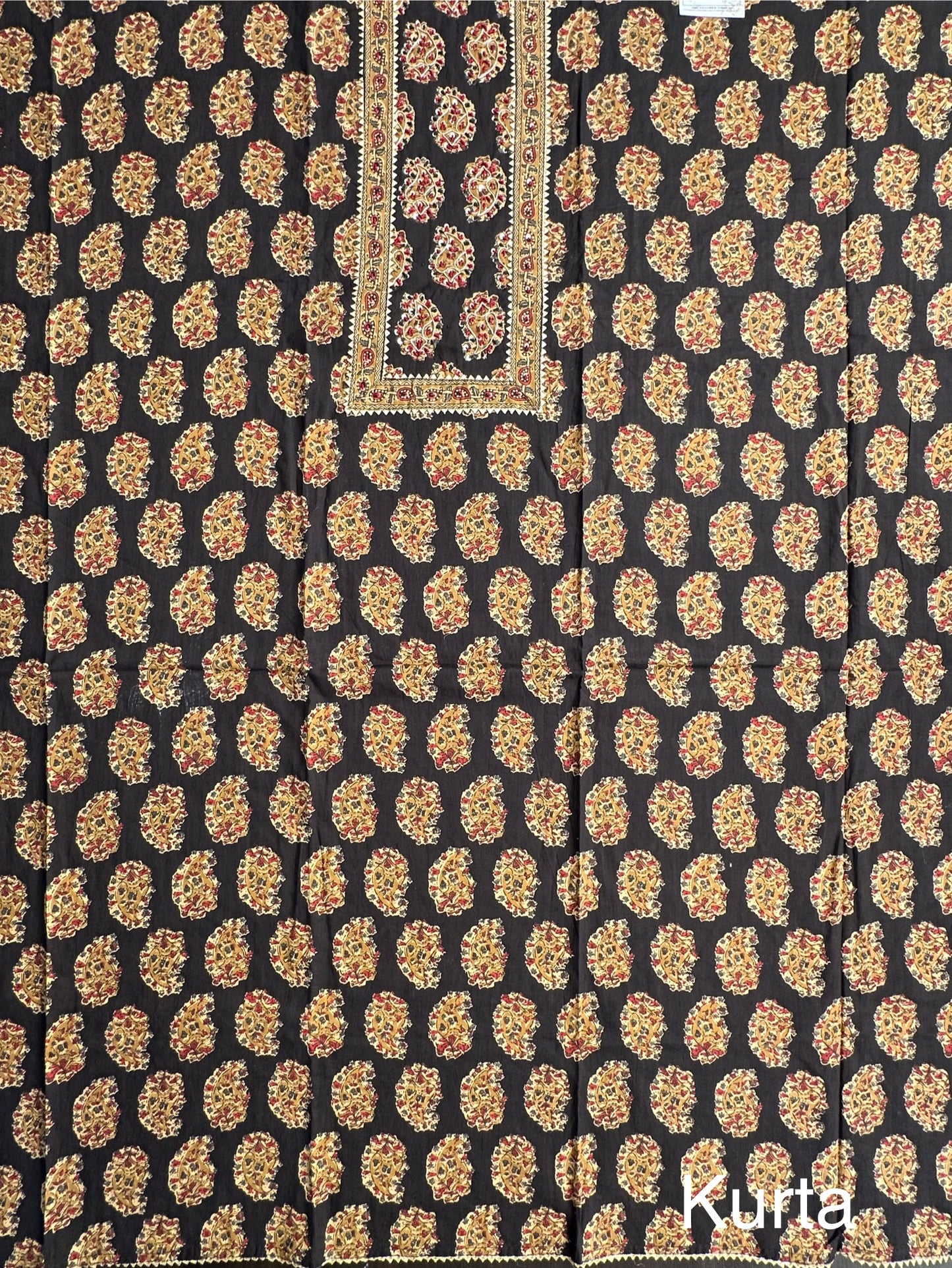 Black Printed Pure Cotton Suit