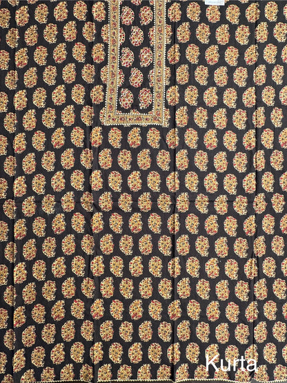 Black Printed Pure Cotton Suit