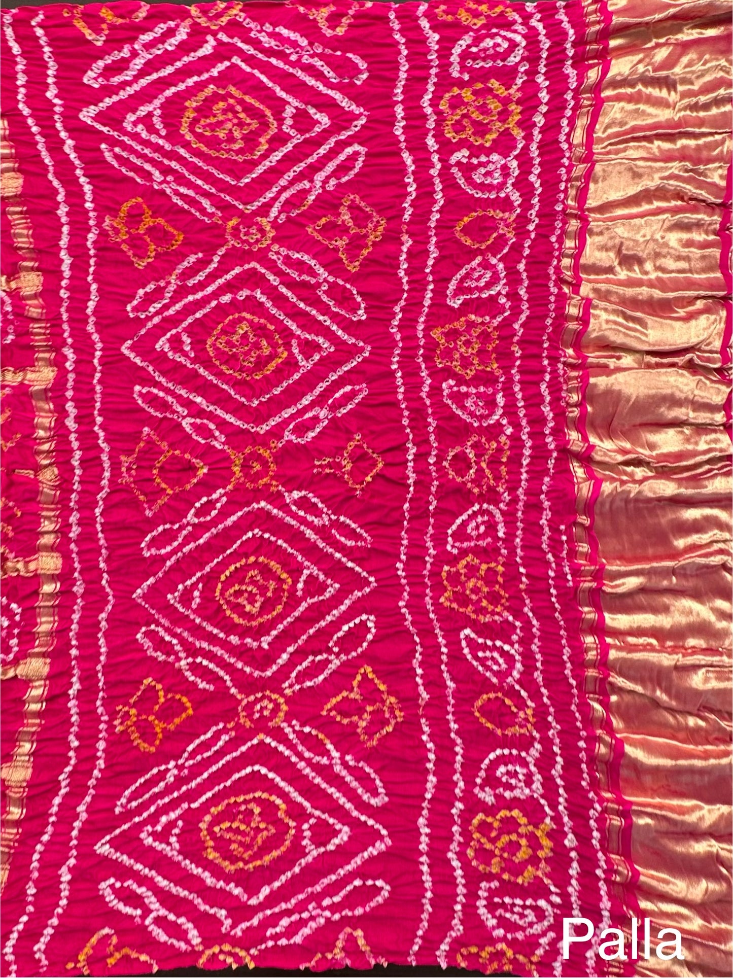 Orange-Rani Gharchola Bandhej Gajji Silk Saree