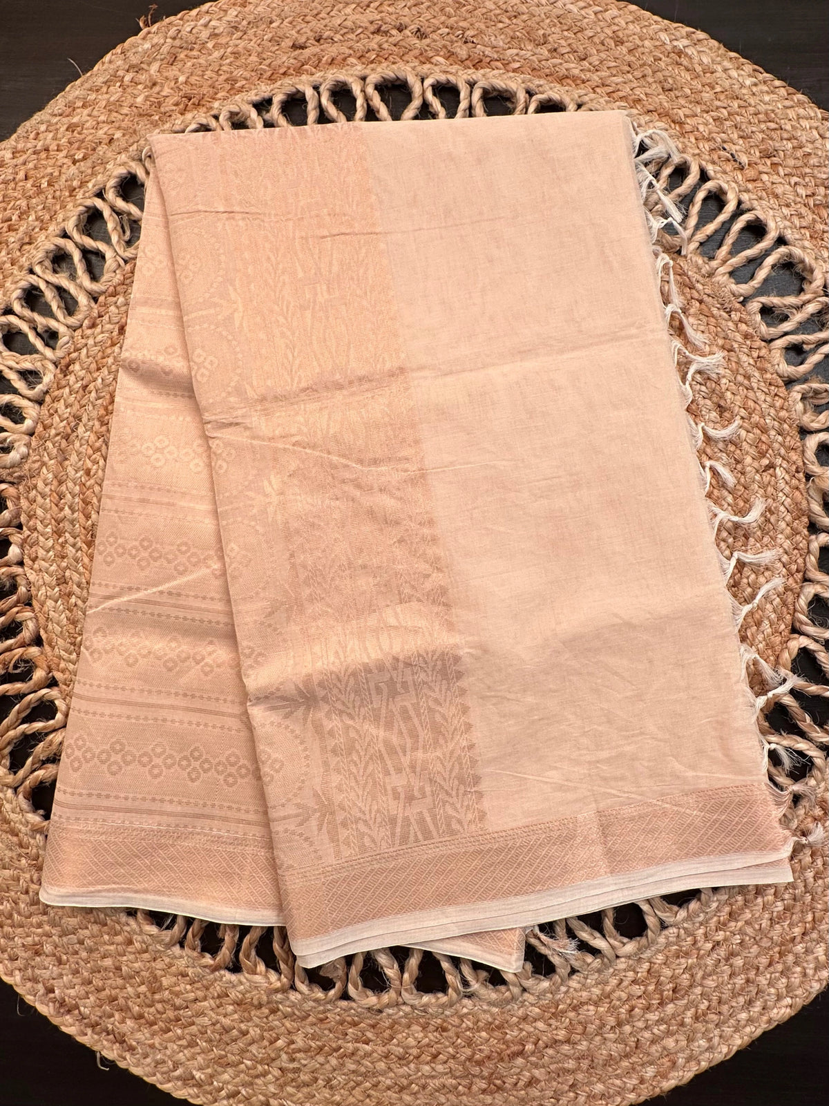 Cream Kovai Pure Cotton Saree