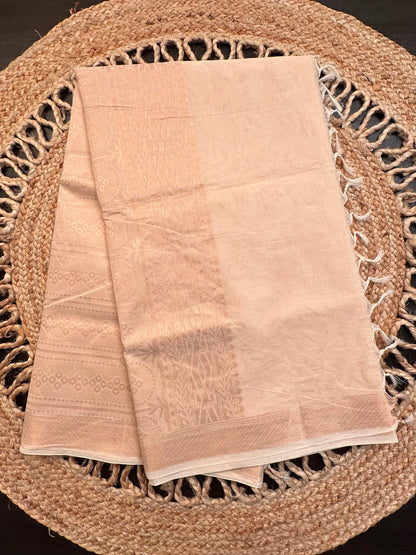 Cream Kovai Pure Cotton Saree