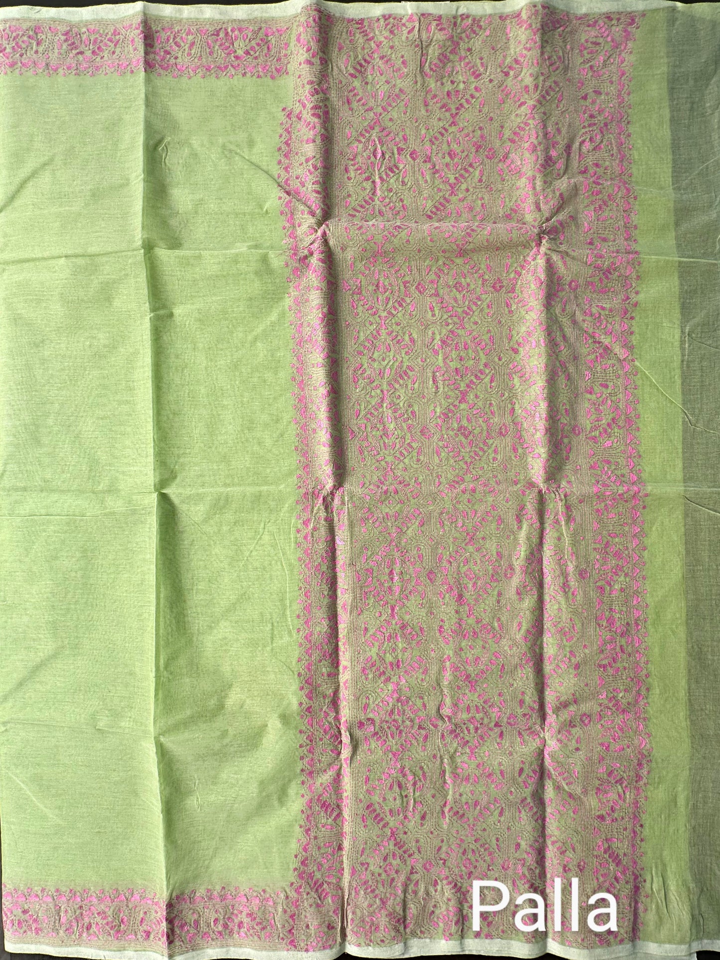 Cotton Saree With Kaantha  Embroidery