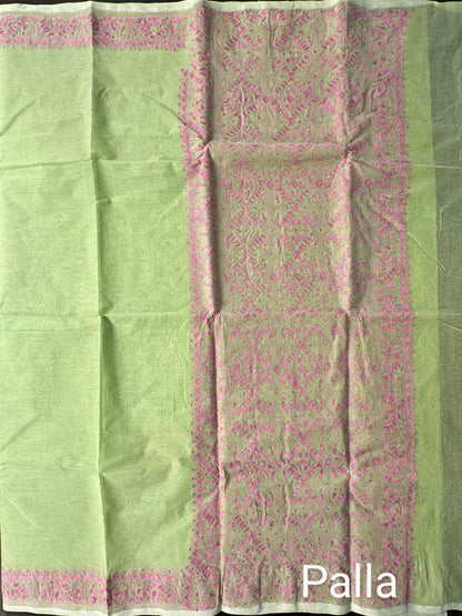 Cotton Saree With Kaantha  Embroidery