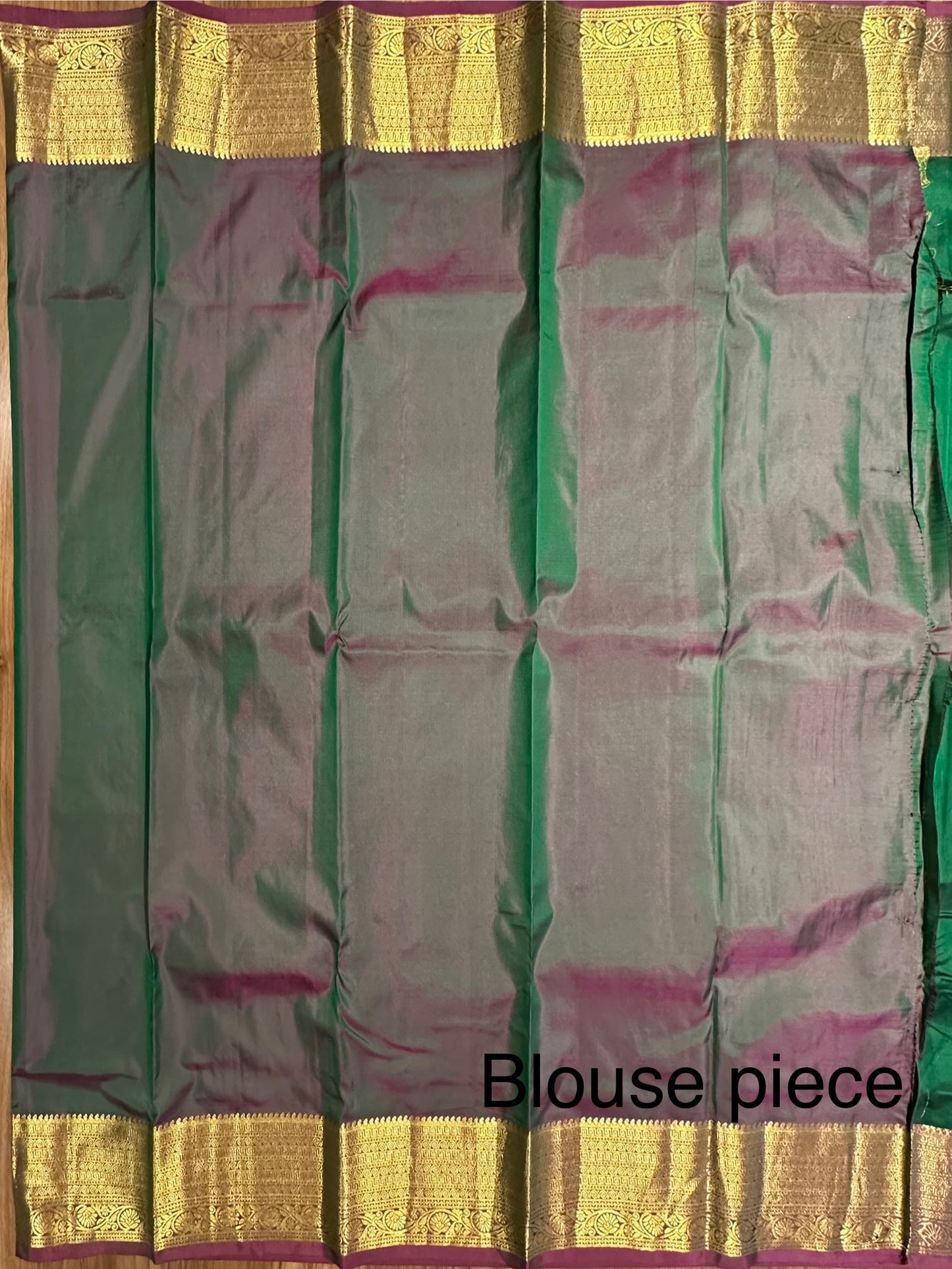 B. Green  Pondicherry Handloom Pure Silk Saree