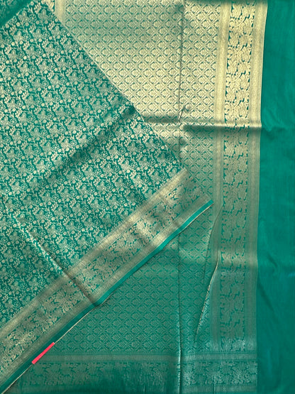 Green Jamawar Art Silk Saree