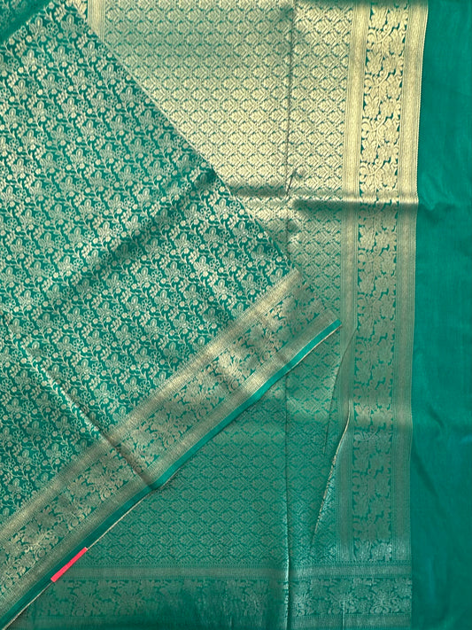 Green Jamawar Art Silk Saree