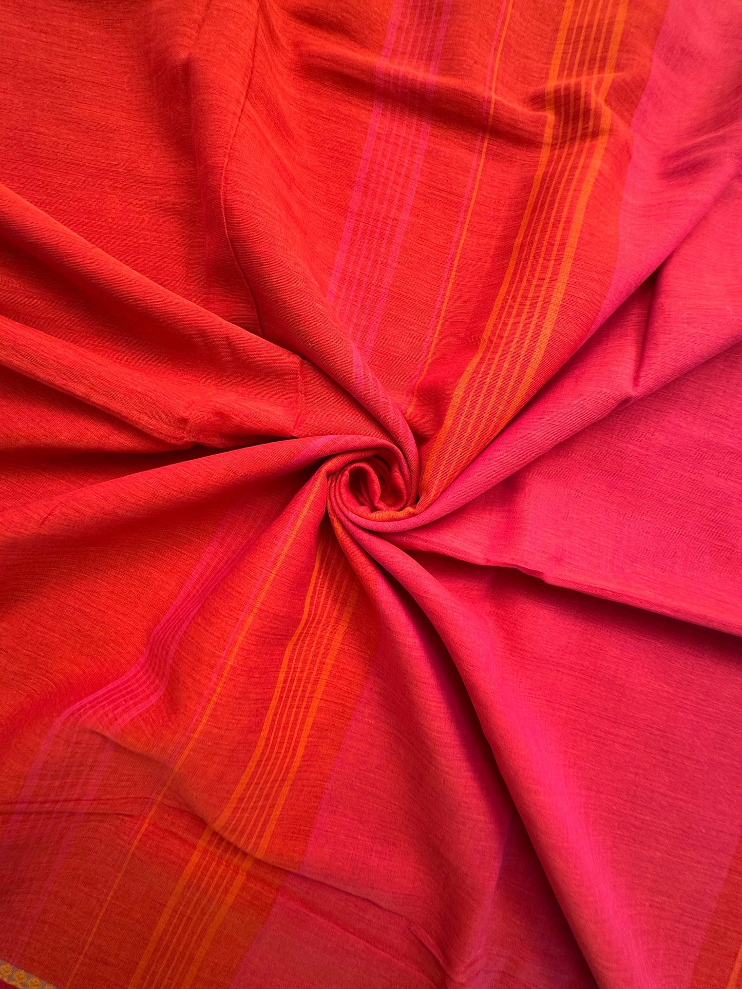 Red-Rani Piyali Bengal Cotton Saree