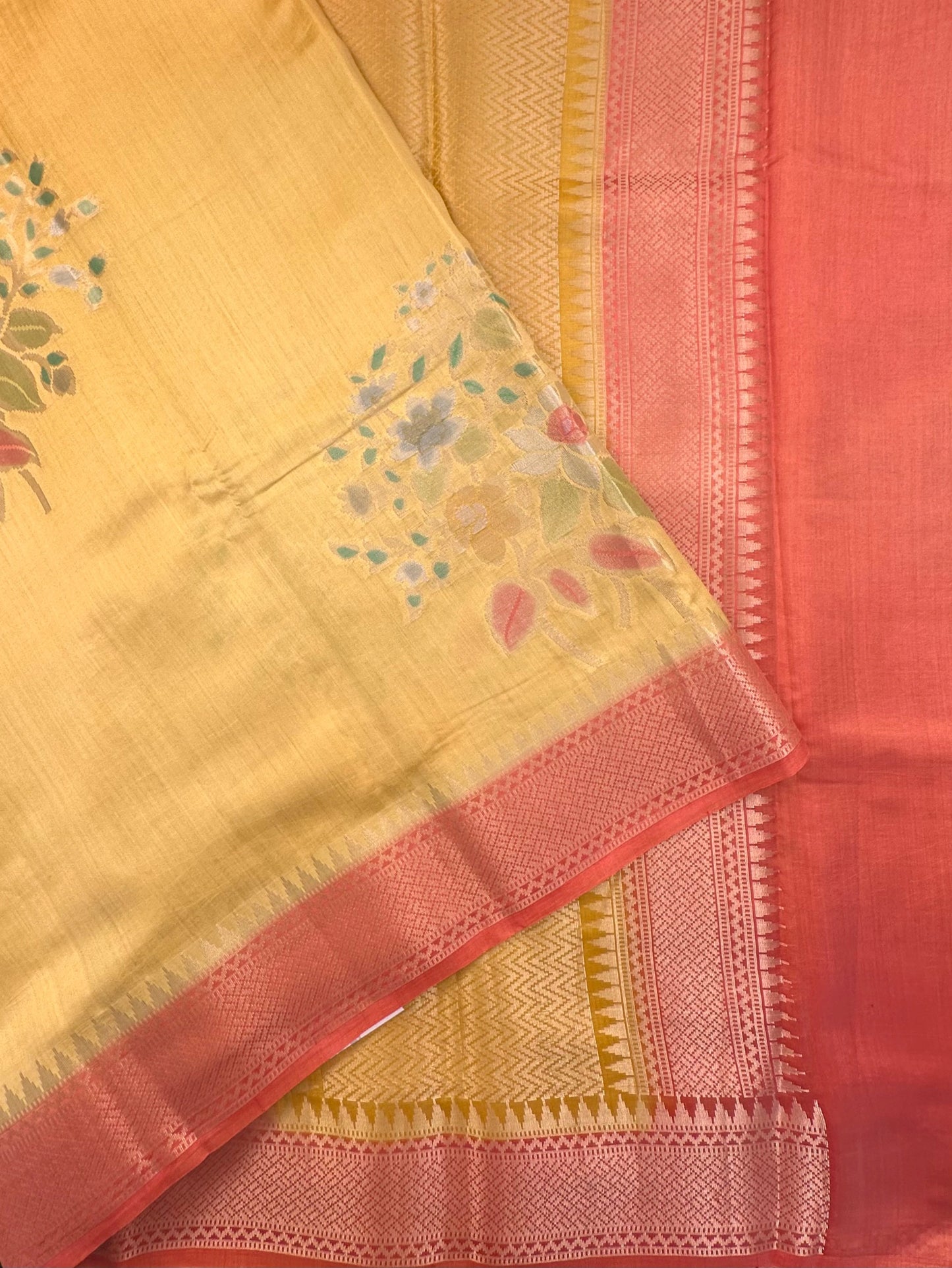 Yellow Vishakha Pure Silk Saree