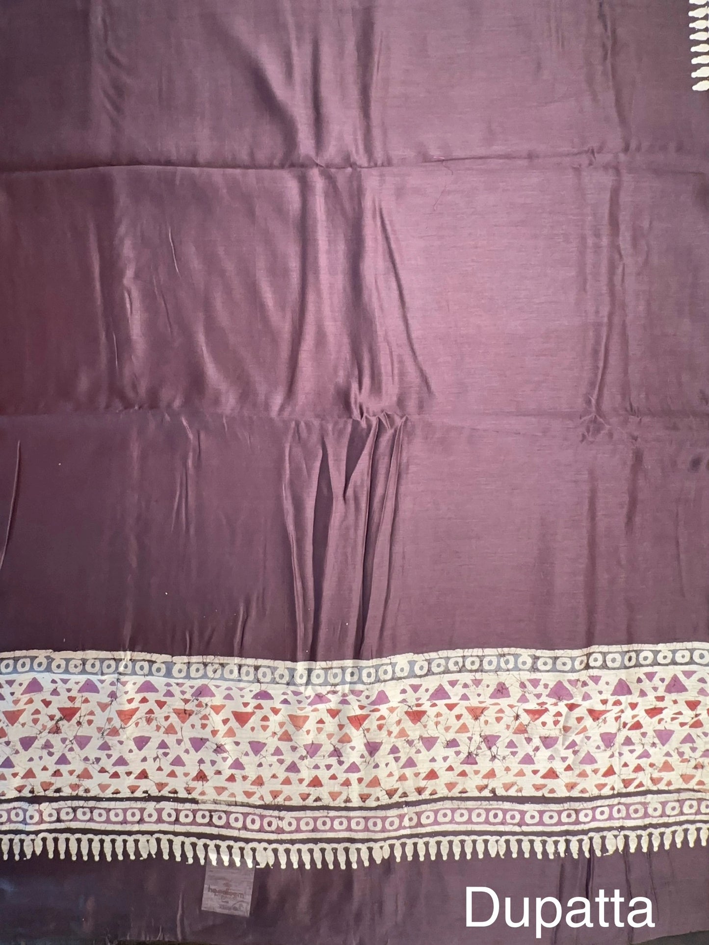 Dark Purple Trisha Printed Chanderi 3-Piece Unstitched Suit