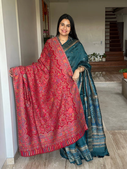 Red Blended Wool Shawl