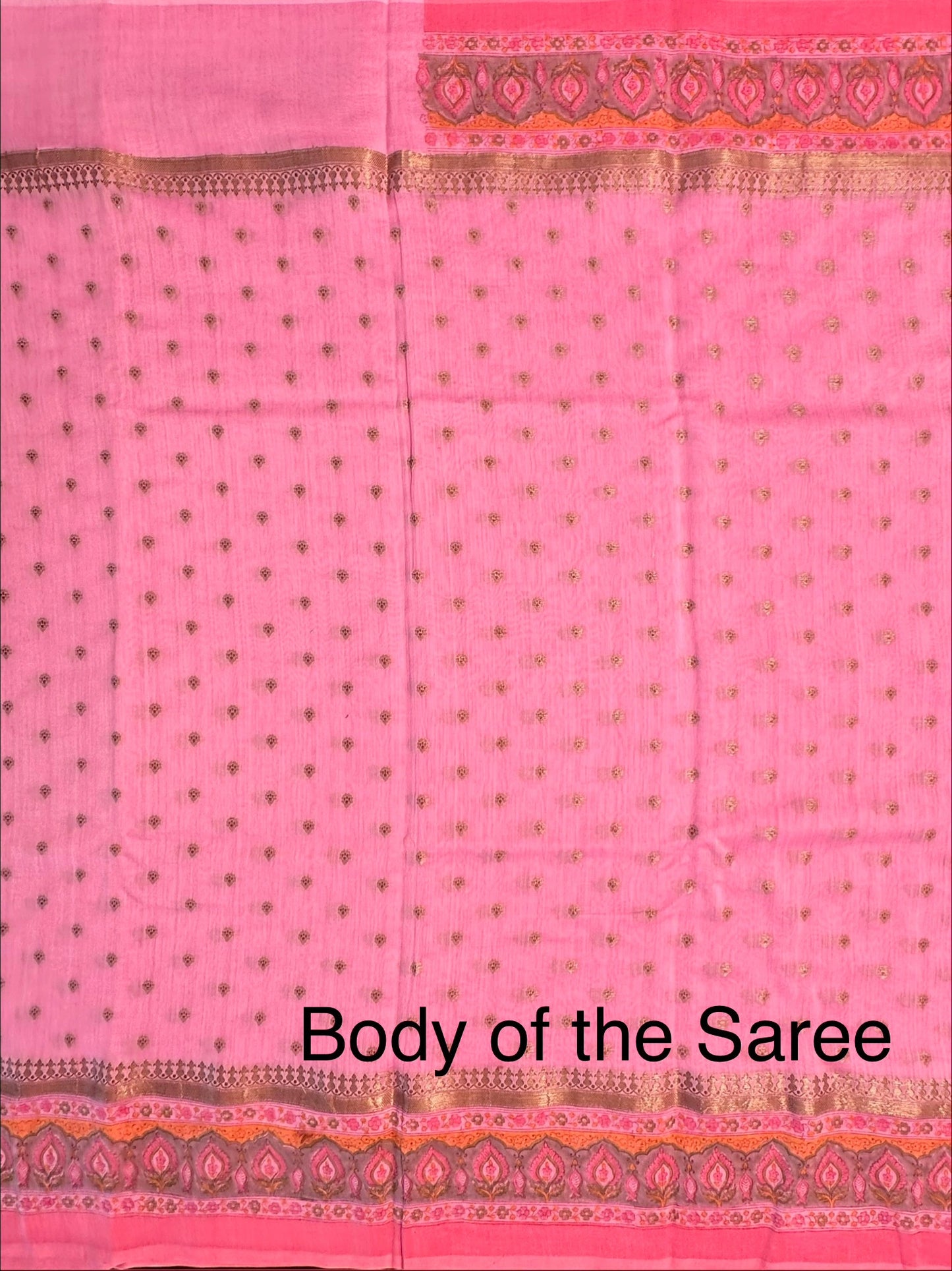 Pink Chanderi Saree with Hand Block Print
