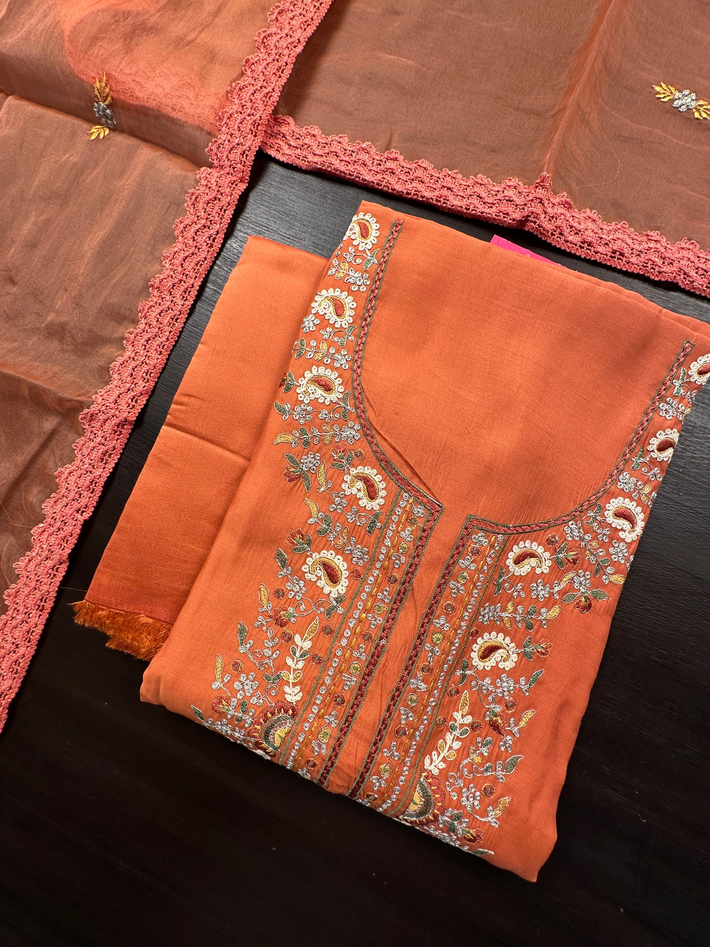 Rust Pittan Work Cotton 3-Piece Suit