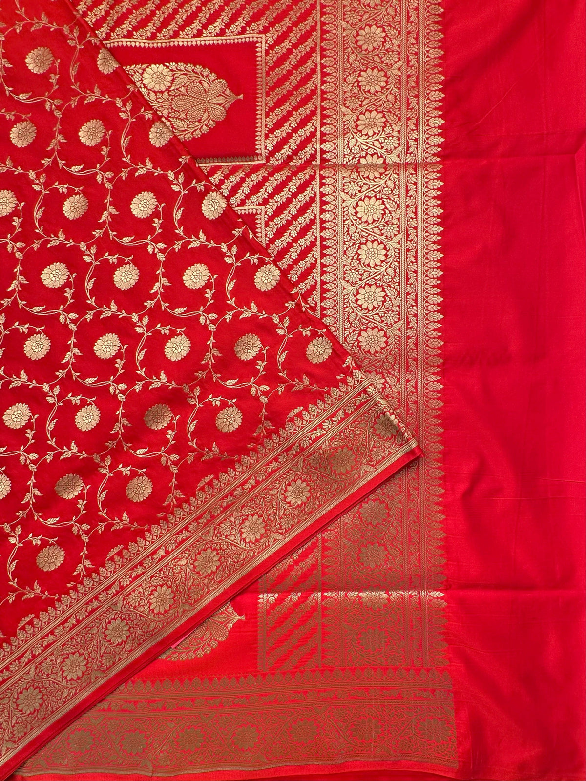 Red Banarasi Jaal Artificial Silk Saree