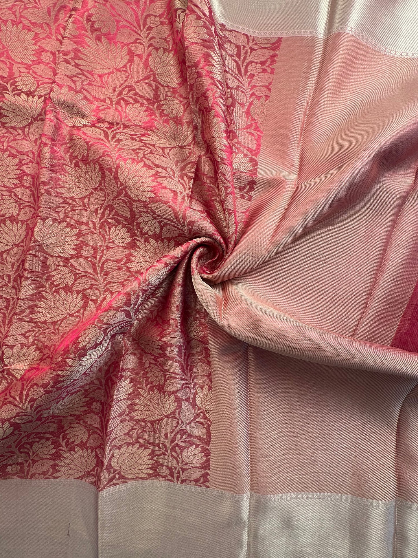 Pink Blended Tissue Saree