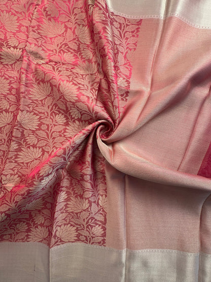 Pink Blended Tissue Saree
